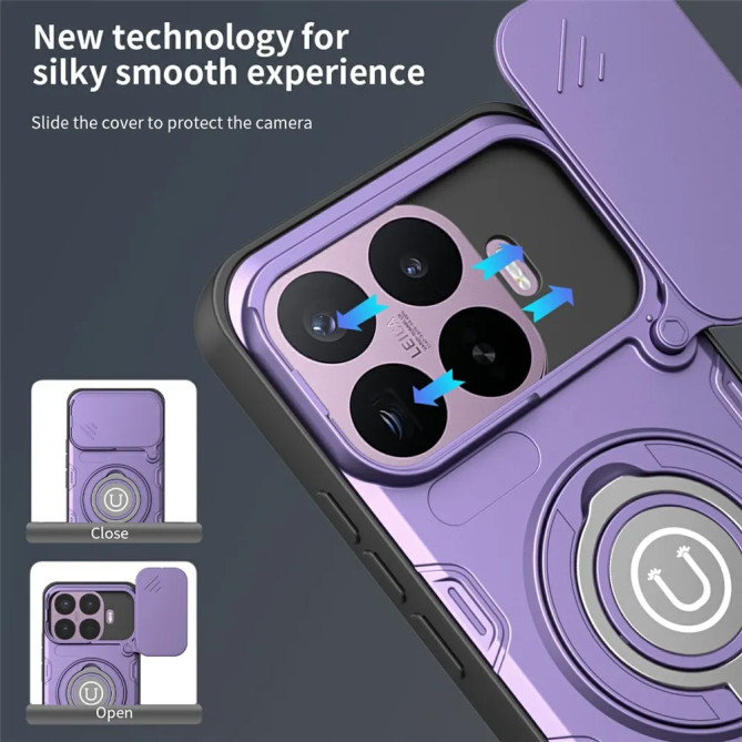 Coque Xiaomi 17T Pro cache caméra 2 mm, anneau 360° et voiture