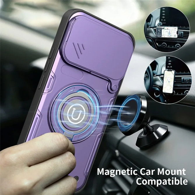 Coque Xiaomi 17T Pro cache caméra 2 mm, anneau 360° et voiture