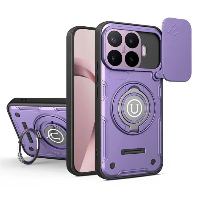 Coque Xiaomi 17T Orbis avec anneau 360° et cache caméra
