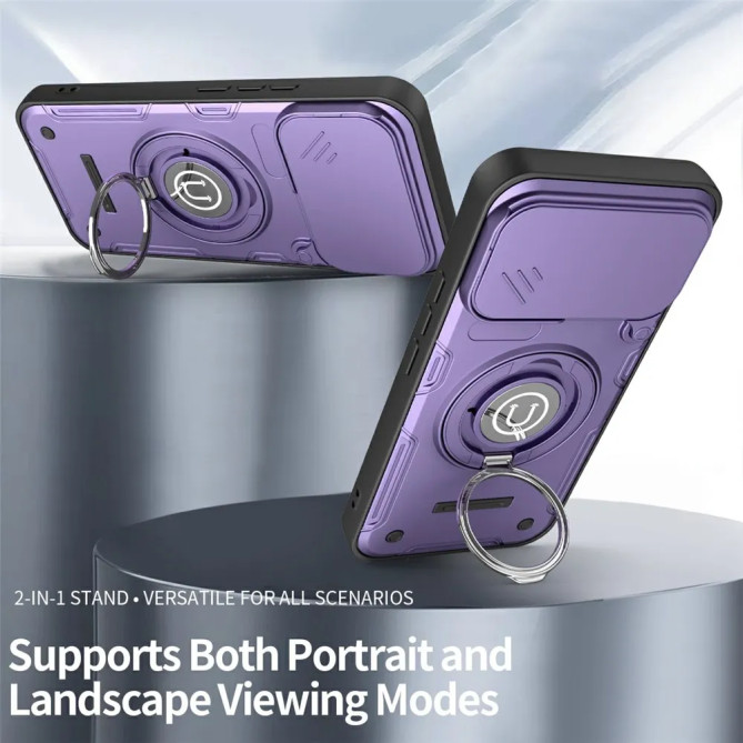 Coque Xiaomi 17T Orbis avec anneau 360° et cache caméra