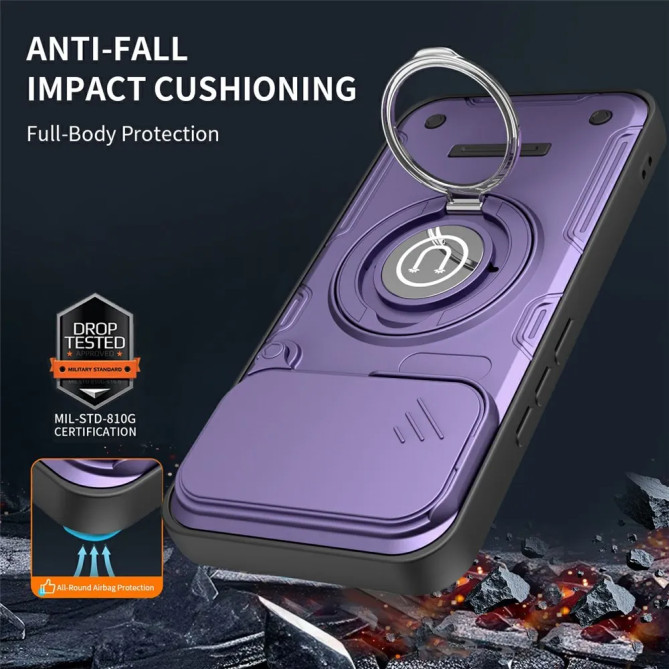 Coque Xiaomi 17T Orbis avec anneau 360° et cache caméra