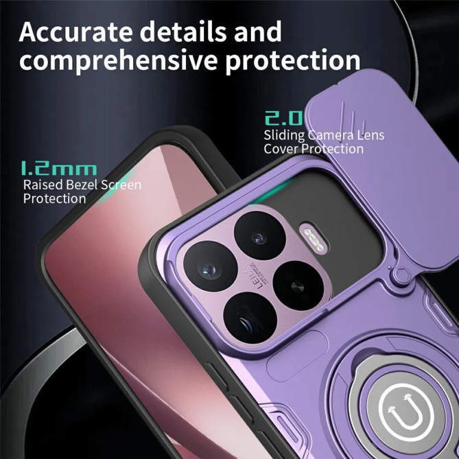 Coque Xiaomi 17T Orbis avec anneau 360° et cache caméra