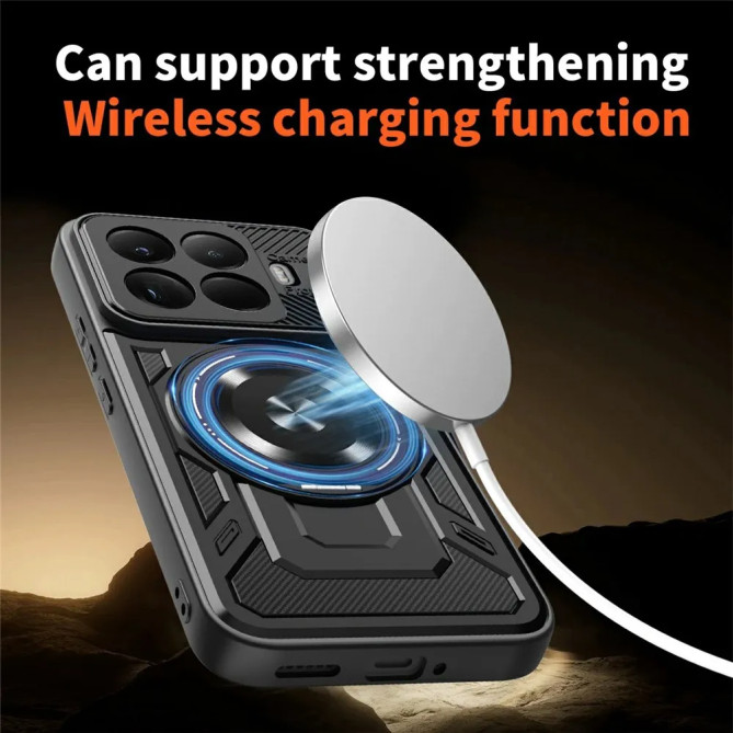 Coque Xiaomi 17T Pro magnétique avec support 360° texture carbone
