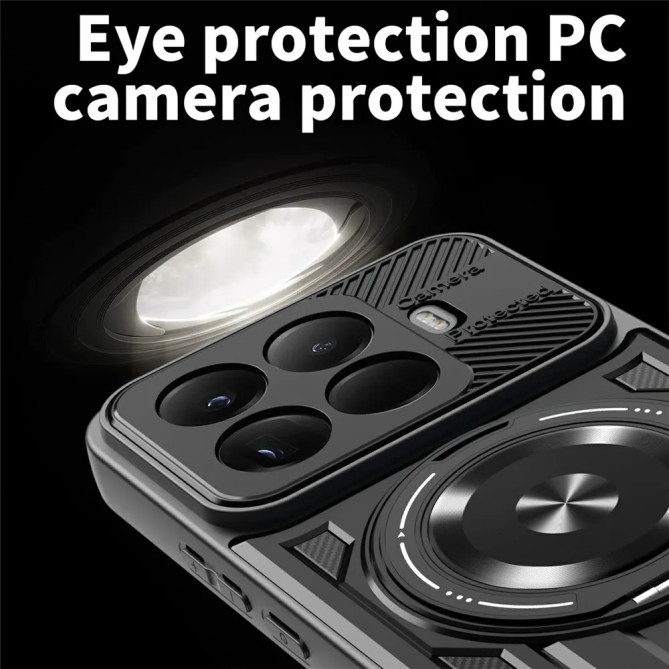 Coque Xiaomi 17T Pro magnétique avec support 360° texture carbone
