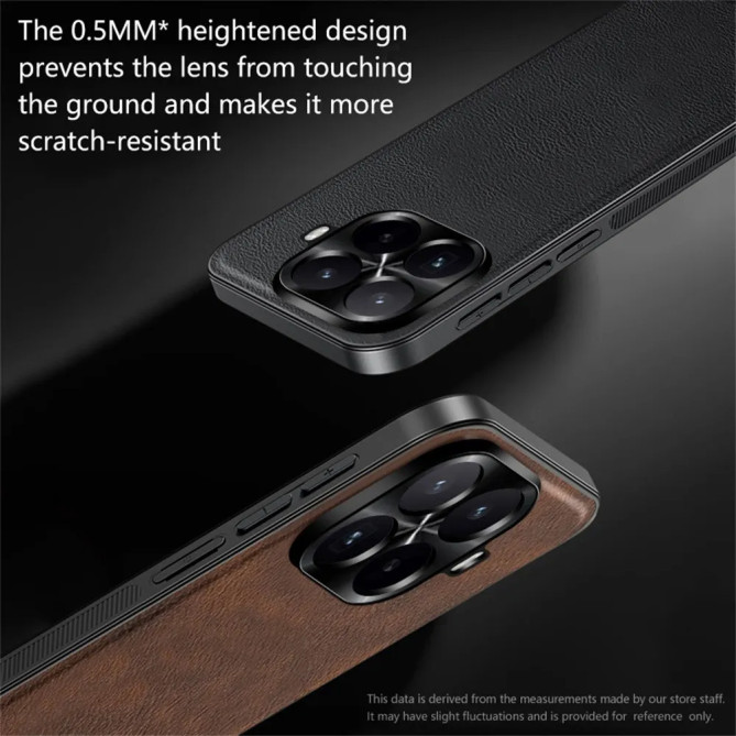 Coque Xiaomi 17T effet cuir avec cadre caméra en métal