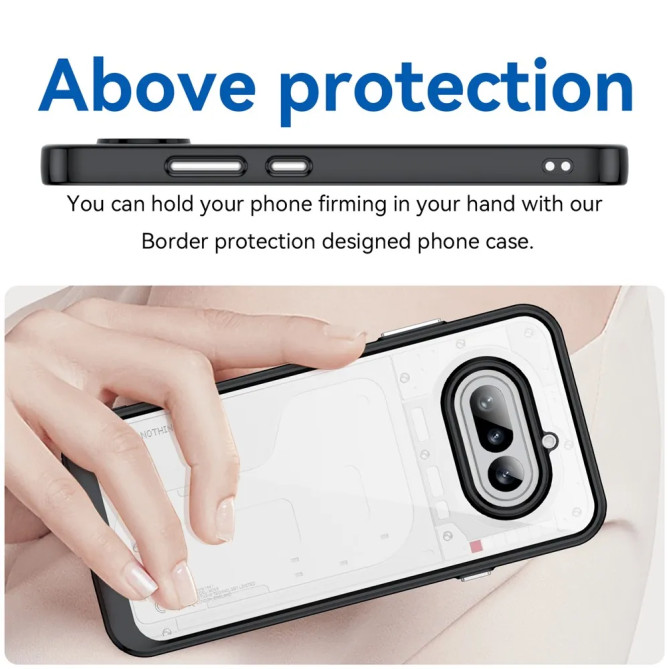Coque transparente Nothing Phone (4a) contour coloré et coins renforcé