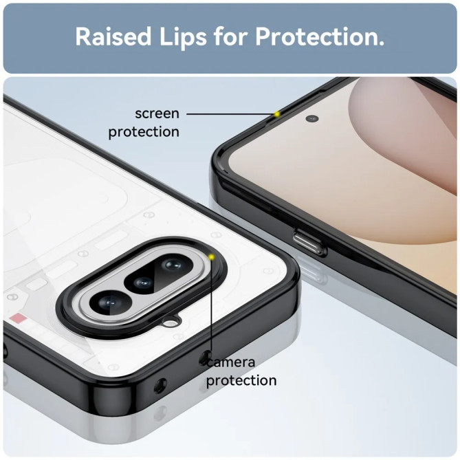 Coque transparente Nothing Phone (4a) contour coloré et coins renforcé