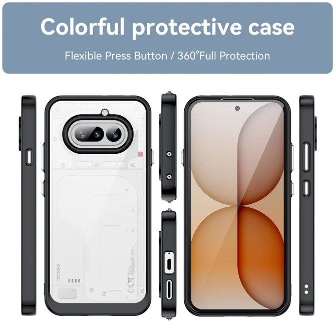 Coque transparente Nothing Phone (4a) contour coloré et coins renforcé