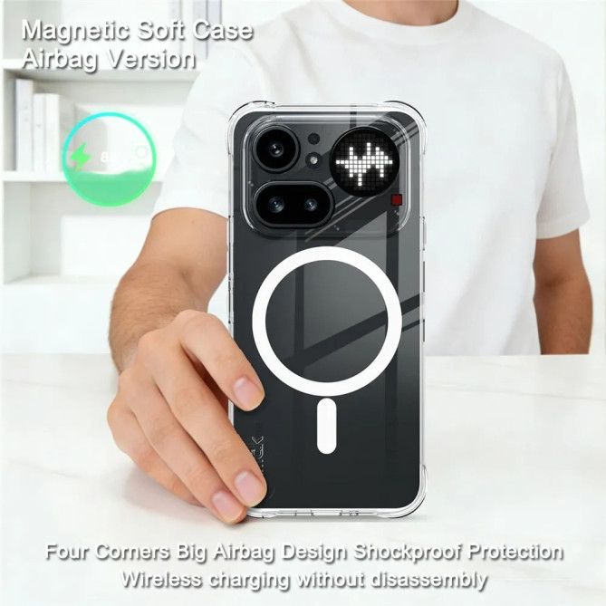 Coque transparente Nothing Phone (4a) Pro magnétique à 4 airbags