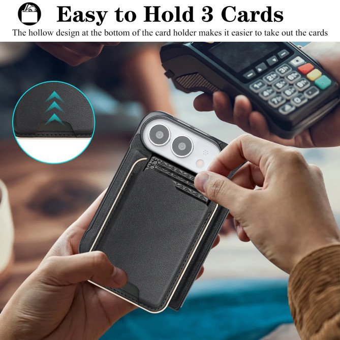 Coque iPhone Fold magnétique, porte-cartes fin 3 cartes