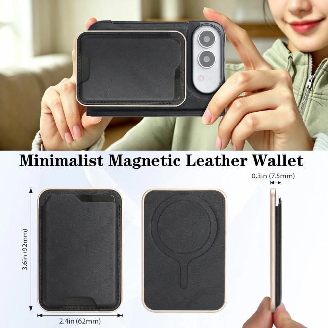 Coque iPhone Fold magnétique, porte-cartes fin 3 cartes