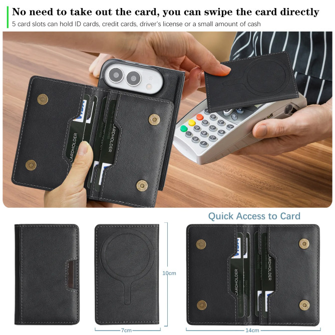 iPhone Fold : coque portefeuille magnétique avec support vidéo