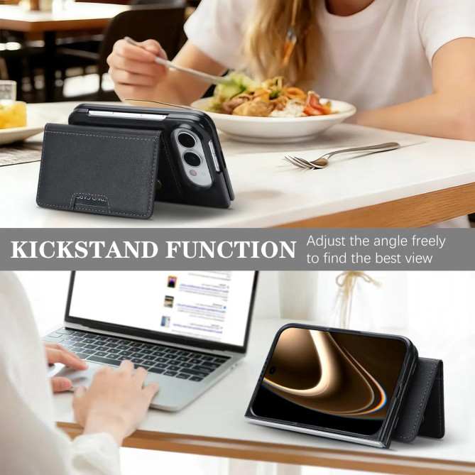 iPhone Fold : coque portefeuille magnétique avec support vidéo