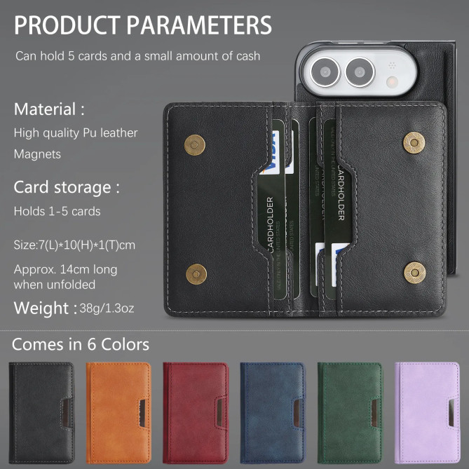iPhone Fold : coque portefeuille magnétique avec support vidéo