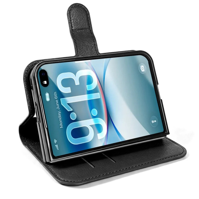 Housse iPhone Fold portefeuille, appels rabat fermé et support