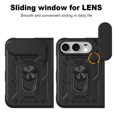 iPhone Fold : coque avec cache caméra coulissant et support rotatif