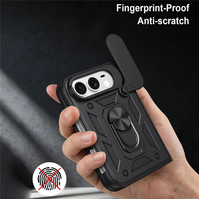 iPhone Fold : coque avec cache caméra coulissant et support rotatif