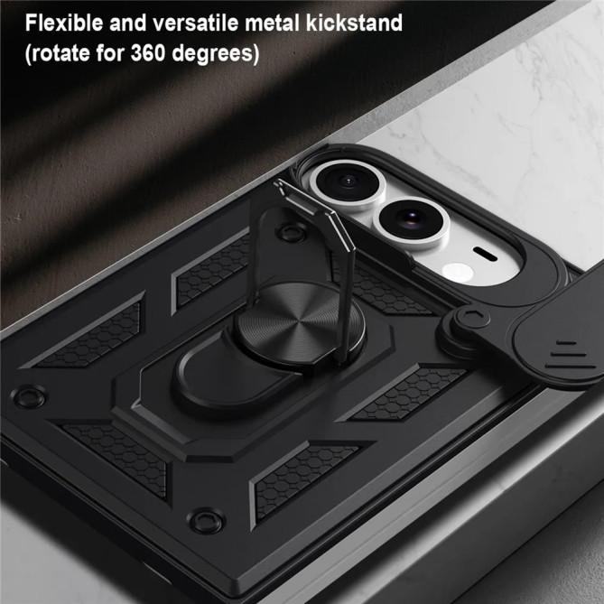 iPhone Fold : coque avec cache caméra coulissant et support rotatif
