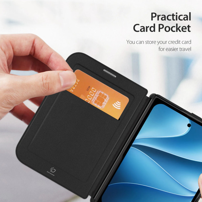 iPhone Fold : coque à rabat magnétique RFID avec poche carte