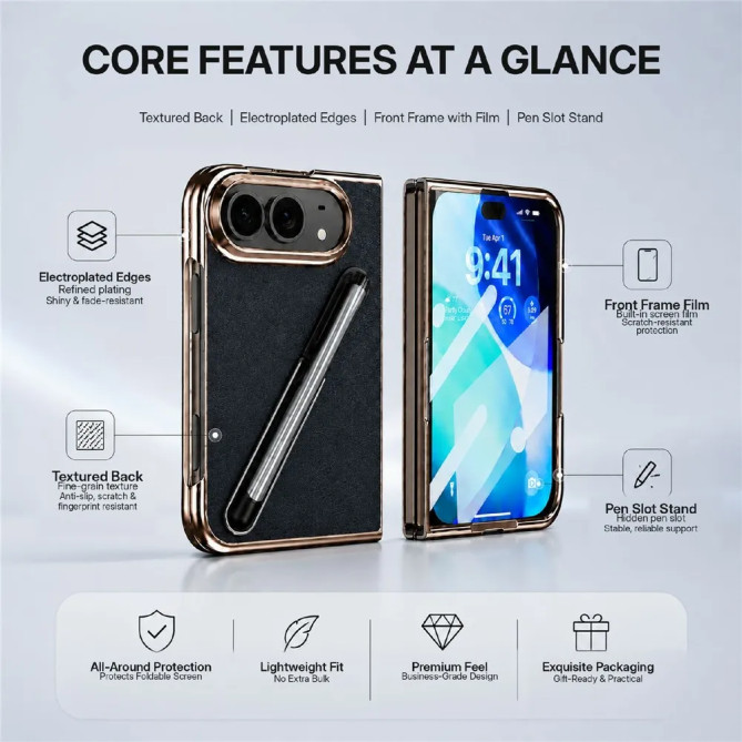 iPhone Fold : coque avec stylet, écran protégé et support intégré