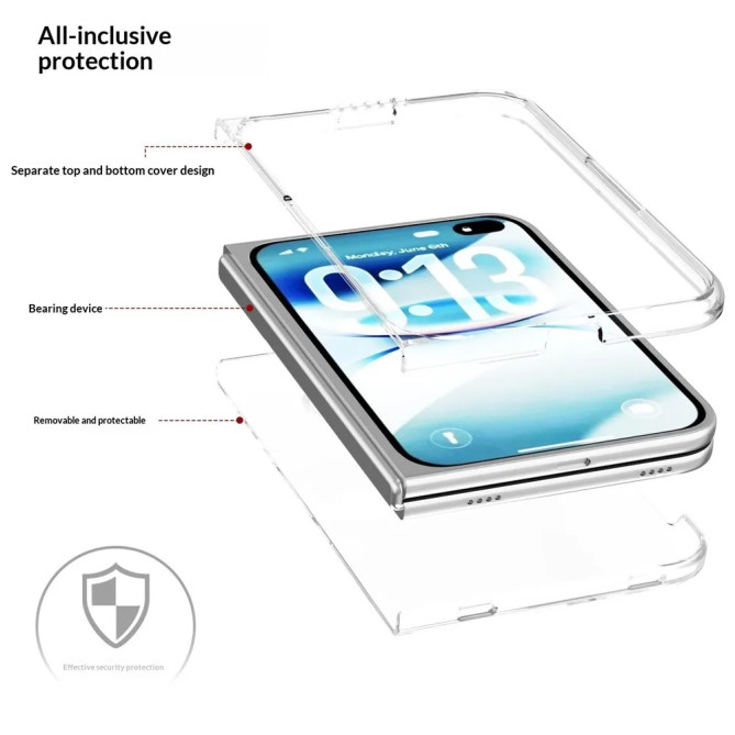 Coque iPhone Fold Transparente Rigide en PC