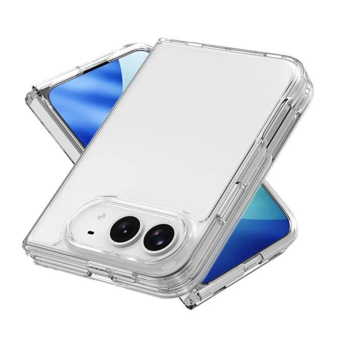 Coque iPhone Fold Transparente Renforcée Acrylique + TPU