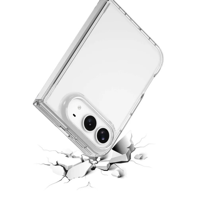 Coque iPhone Fold Transparente Renforcée Acrylique + TPU