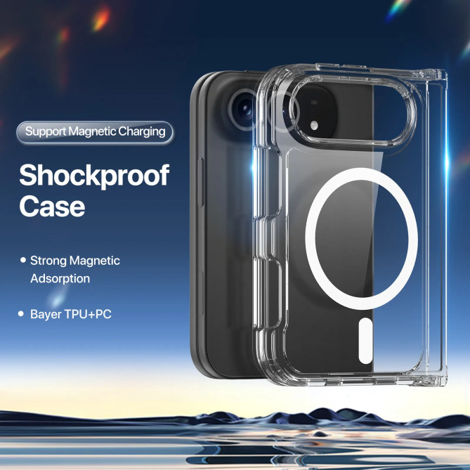 iPhone Fold Clin : coque transparente magnétique fine 38 aimants