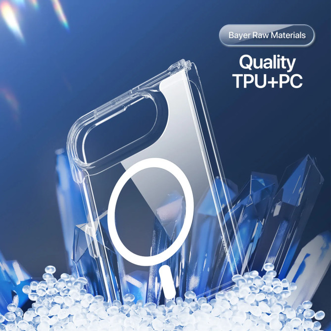 iPhone Fold Clin : coque transparente magnétique fine 38 aimants