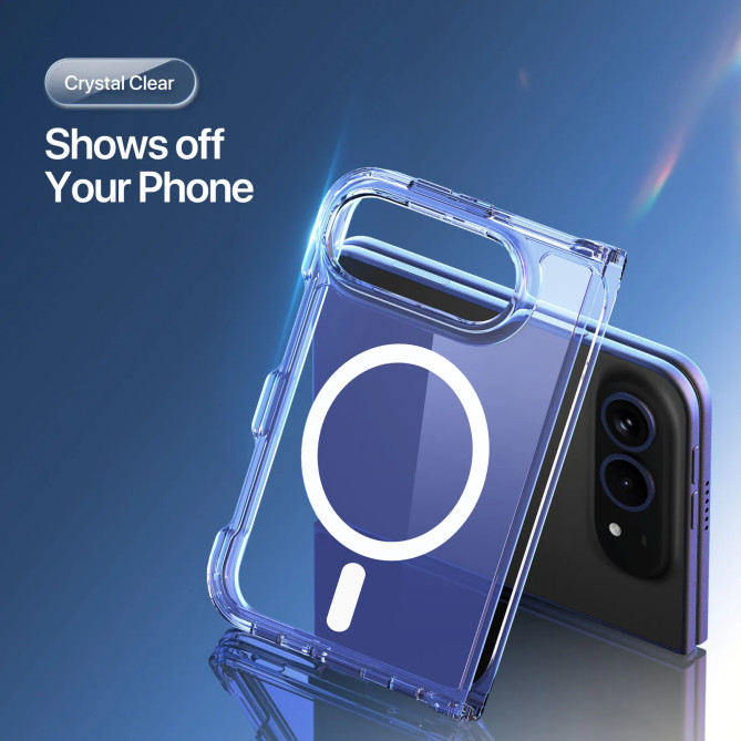iPhone Fold Clin : coque transparente magnétique fine 38 aimants