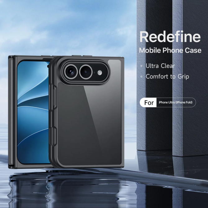iPhone Fold : coque Aimo transparente testée SGS à 1,2 m