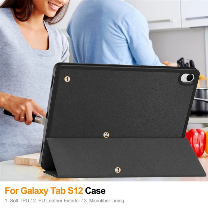 Galaxy Tab S12 Plus : coque avec porte-stylet et support pliable