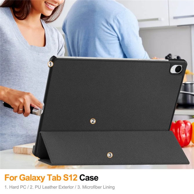 Galaxy Tab S12 Plus : coque à rabat 3 volets pour travail et vidéo