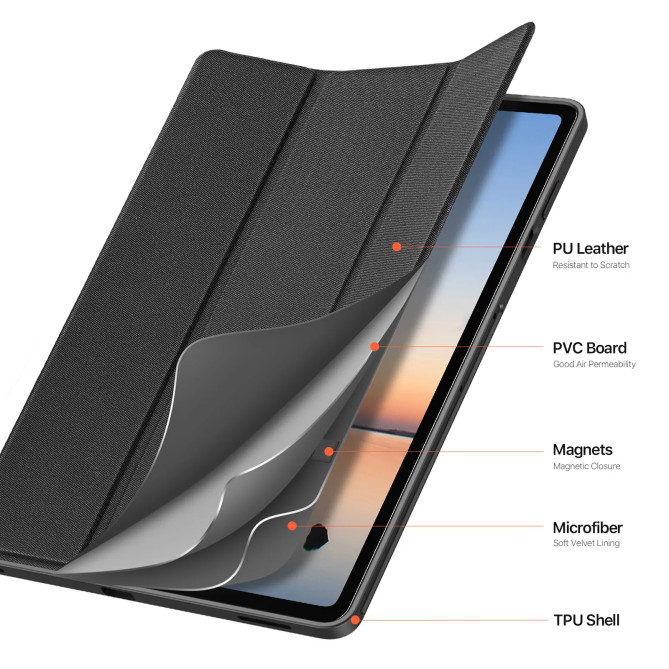 Galaxy Tab S12 Plus DOMO : housse antichoc avec support 3 volets