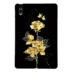 Galaxy Tab S12 Plus : coque Roses Dorées et Papillons