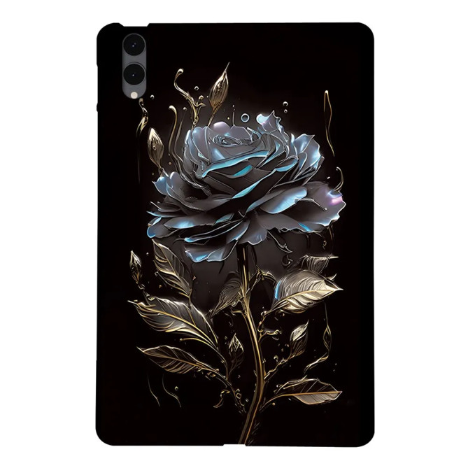 Galaxy Tab S12 Plus : coque Rose Noire aux reflets bleutés