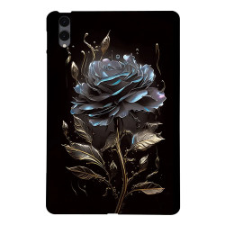 Galaxy Tab S12 Plus : coque Rose Noire aux reflets bleutés