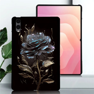 Galaxy Tab S12 Plus : coque Rose Noire aux reflets bleutés