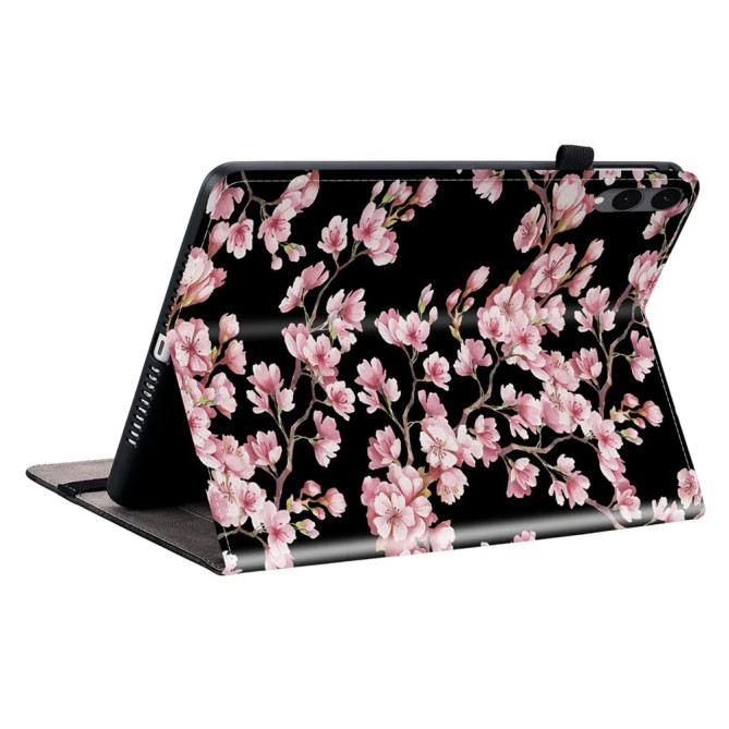 Galaxy Tab S12 Plus : housse Fleurs de Prunier avec porte-cartes
