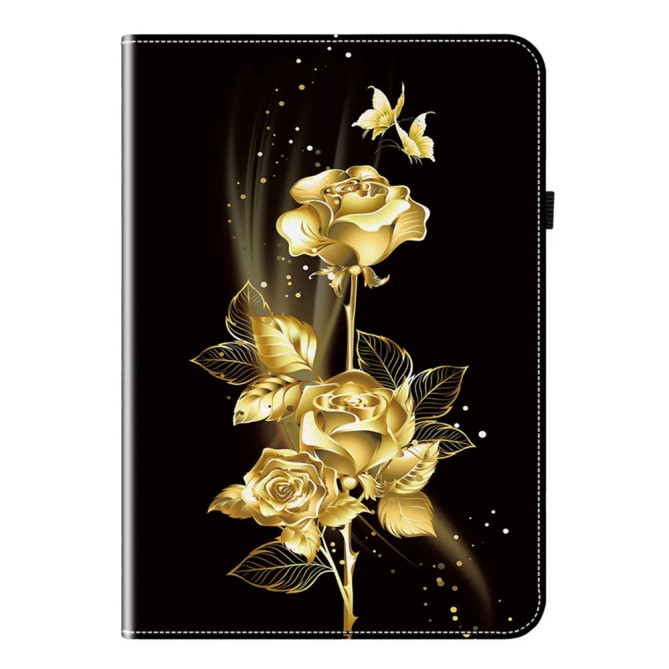 Galaxy Tab S12 Plus : housse Roses Dorées et Papillons avec support