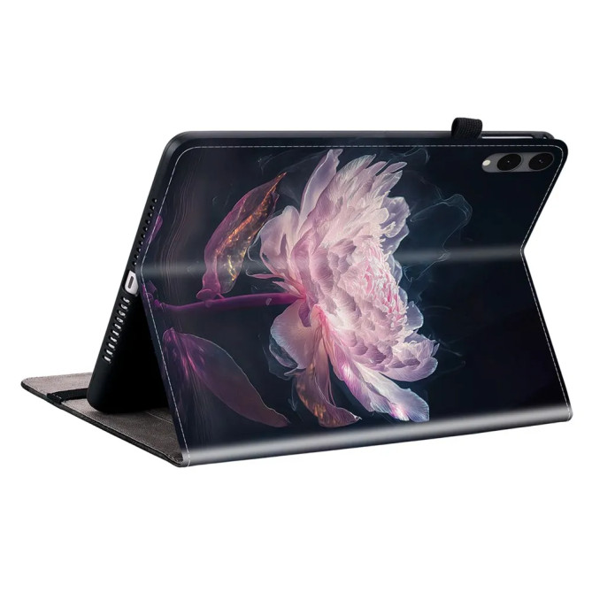 Galaxy Tab S12 Plus : housse Pivoine Nocturne avec support