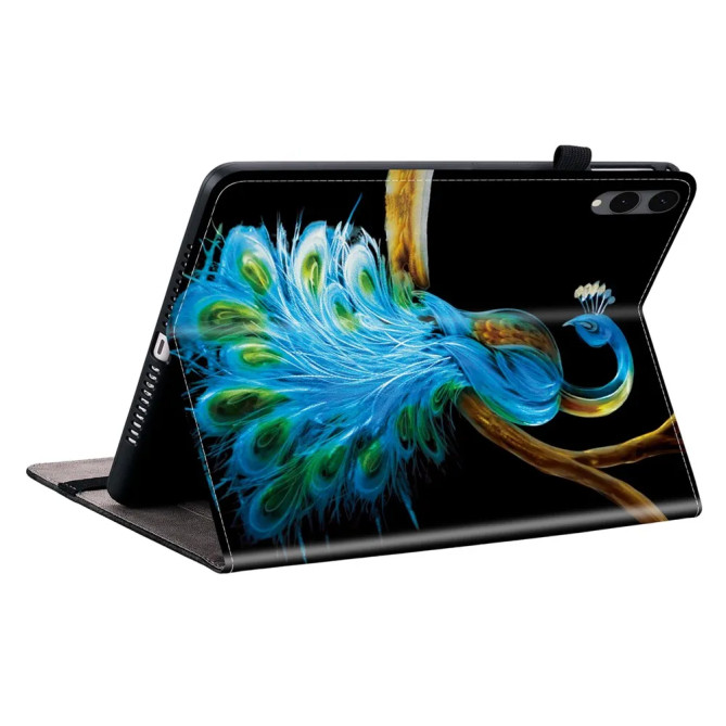 Galaxy Tab S12 Plus : housse Paon Pavonia avec support et cartes