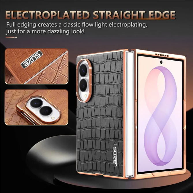 Galaxy Z Fold 8 : coque croco fine au contour brillant