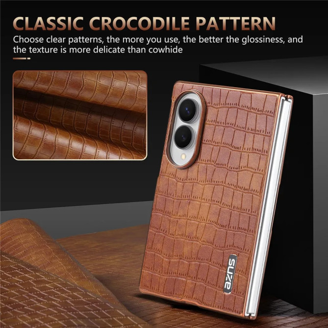 Galaxy Z Fold 8 : coque croco fine au contour brillant