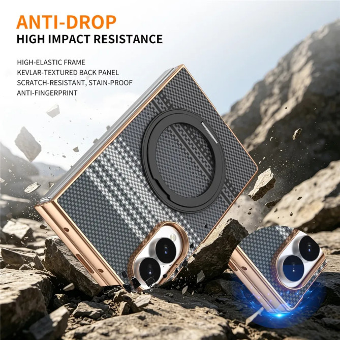 Galaxy Z Fold 8 : coque damier, support 360° et verre HD
