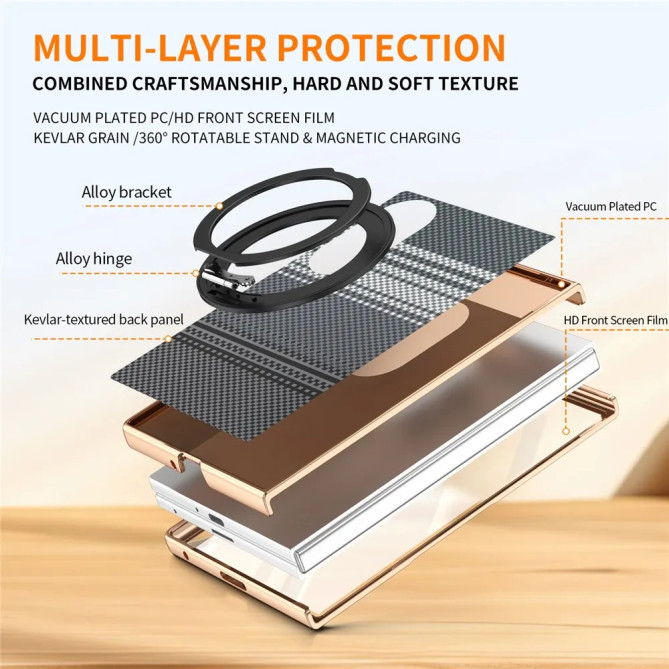 Galaxy Z Fold 8 : coque damier, support 360° et verre HD