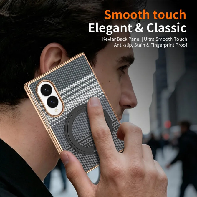 Galaxy Z Fold 8 : coque damier, support 360° et verre HD