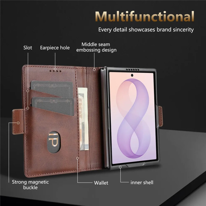 Galaxy Z Fold 8 : housse AZNS 2 cartes et appels rabat fermé