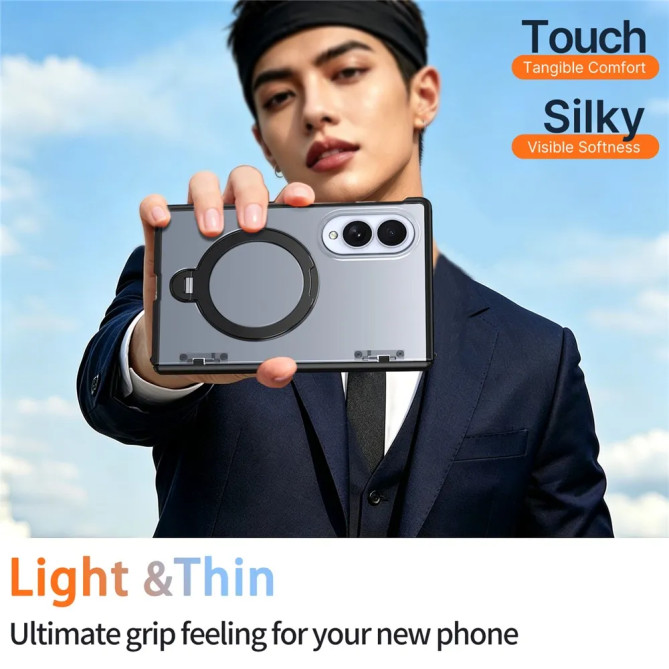 Galaxy Z Fold 8 : coque anneau 360° avec charnière à ressort