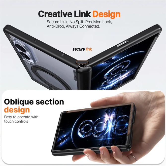 Galaxy Z Fold 8 : coque anneau 360° avec charnière à ressort